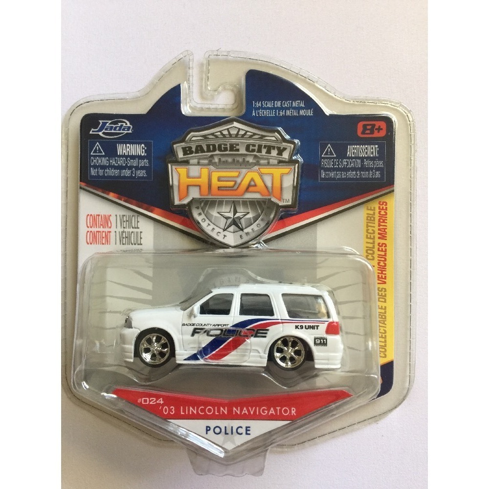 Jada Badge City Heat Police K9 Unit 03 2003 Lincoln Navigator Diecast 1/64 Scale